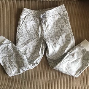 Sweatpants with metallic silver design